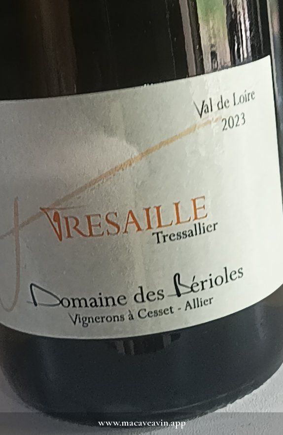 Étiquette de Trésaille, Domaine des Bérioles
