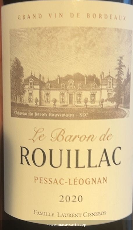 Étiquette de Le Baron de Rouillac, Château de Rouillac