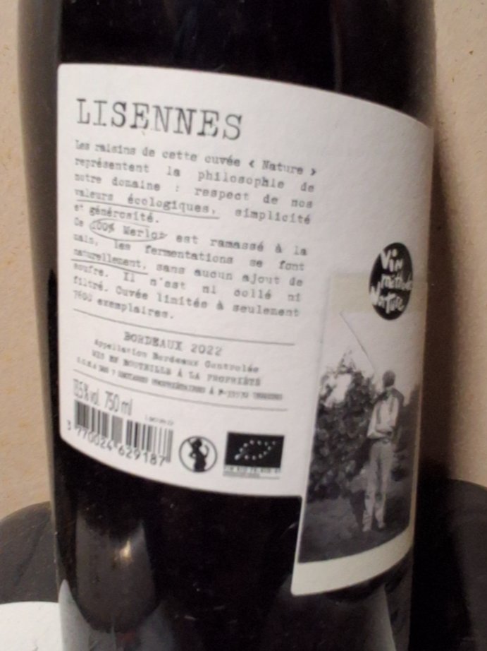 Étiquette de Cuvée Méthode Nature, Château de Lisennes