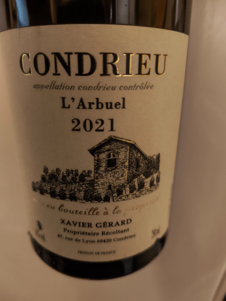 Étiquette de Condrieu L’Arbuel, Domaine Xavier Gérard