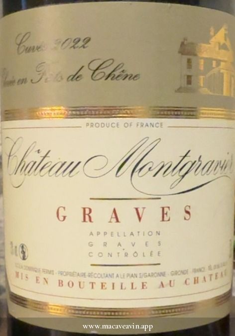 Étiquette de Château Montgravier Graves Rouge, Château Montgravier