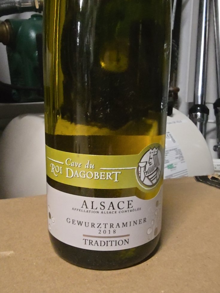 Étiquette de Gewurztraminer Tradition, Cave du Roi Dagobert