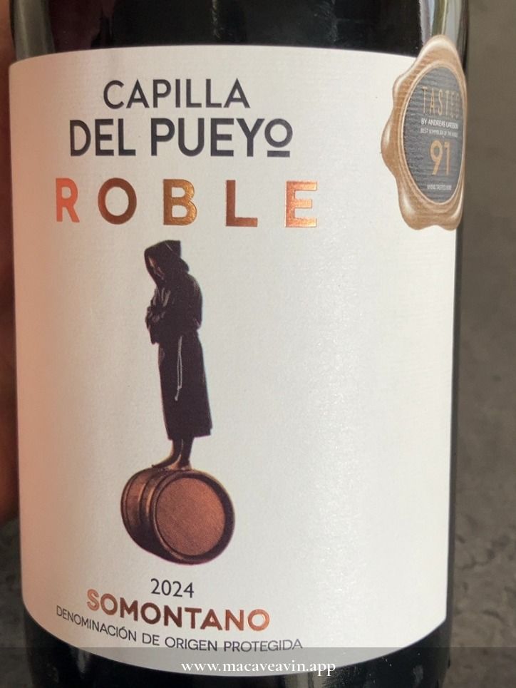 Étiquette de Capilla del Pueyo Roble, Bodega Pirineos