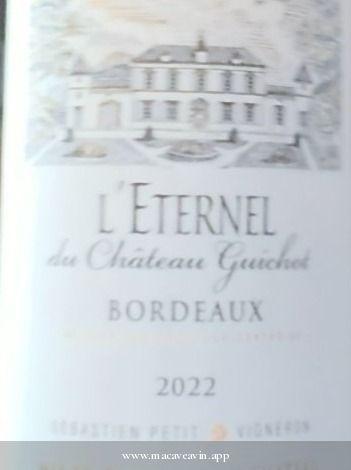 Étiquette de L’Éternel, Château Guichot