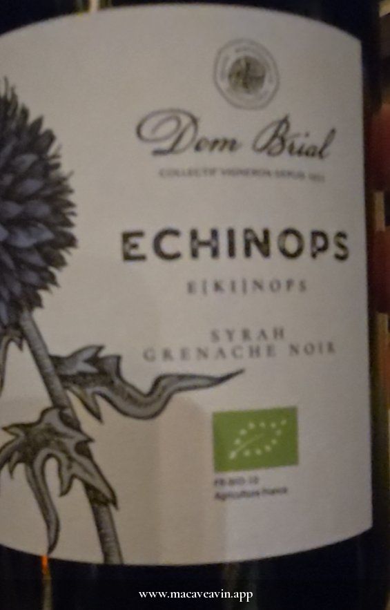 Étiquette de Echinops Rouge Bio, Dom Brial