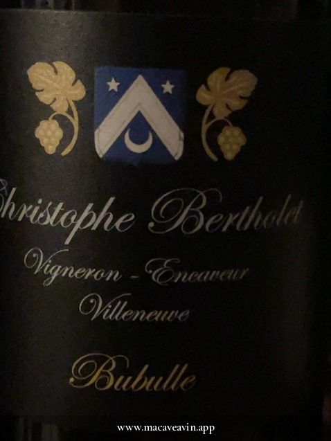 Étiquette de Bubulle, Domaine Christophe Bertholet