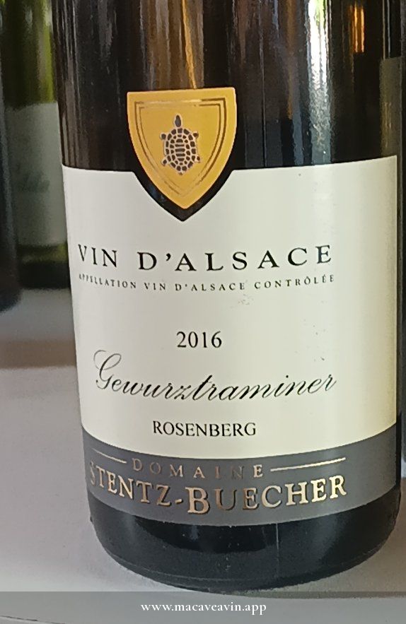 Étiquette de Gewurztraminer Rosenberg, Domaine Stentz-Buecher