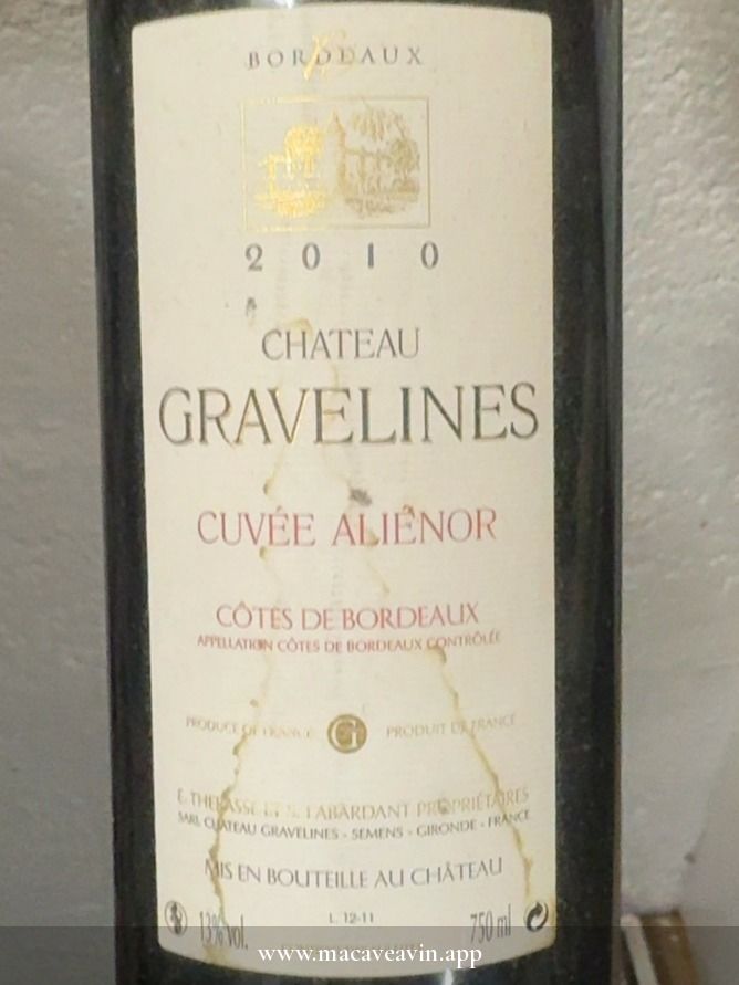Étiquette de Cuvée Aliénor, Château Gravelines