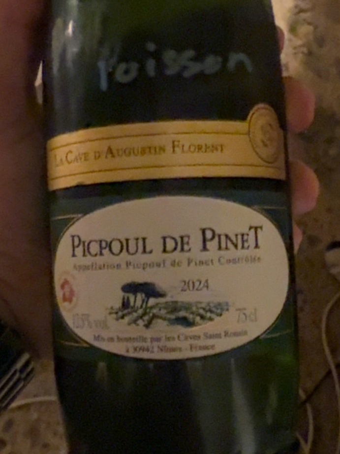 Étiquette de Picpoul de Pinet, La Cave d'Augustin Florent