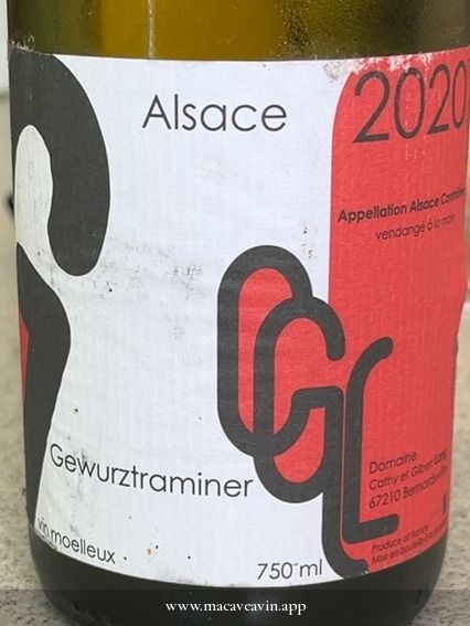 Étiquette de Gewurztraminer Schenkenberg d’Obernai, Cathy et Gilbert Lang