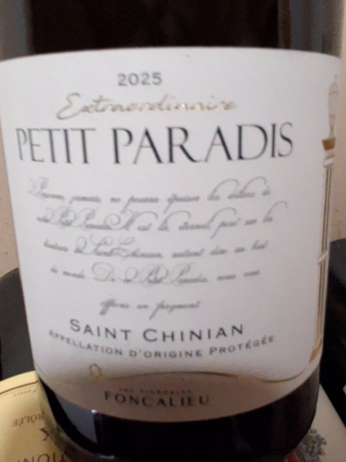 Étiquette de Petit Paradis, Les Vignobles Foncalieu