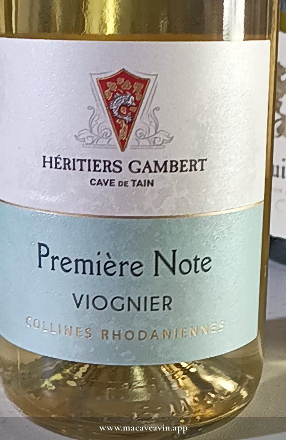 Étiquette de Première Note Viognier, Héritiers Gambert