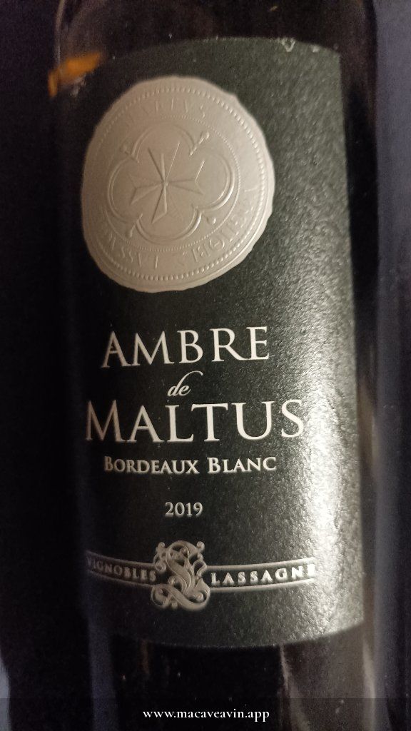 Étiquette de Ambre de Maltus, Vignobles Lassagne