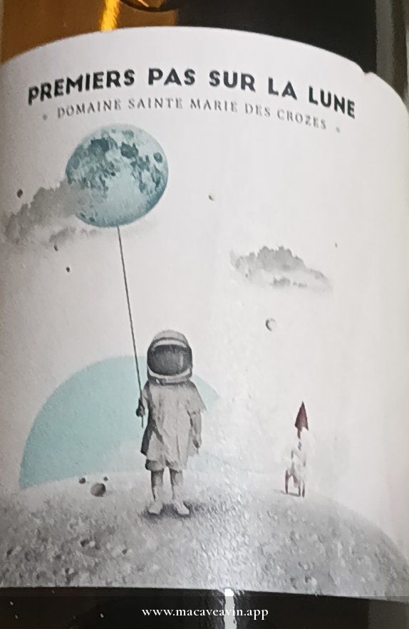 Étiquette de Premiers Pas sur la Lune blanc, Domaine Sainte Marie des Crozes