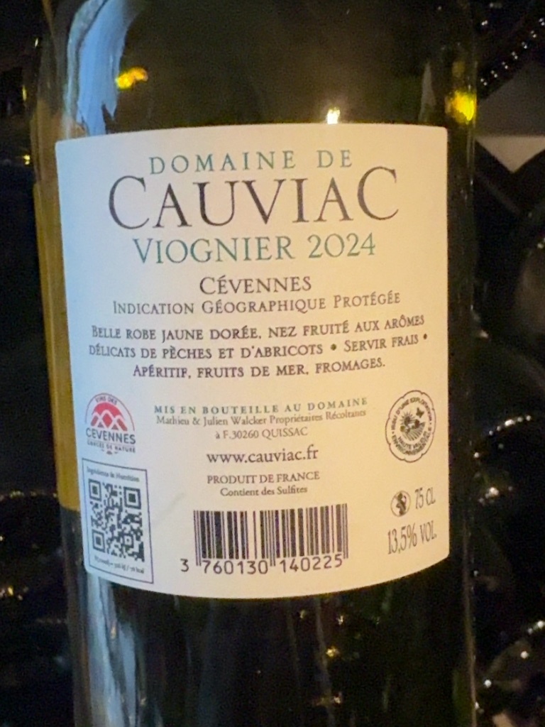 Étiquette de Viognier, Les Vignes de l'Arque