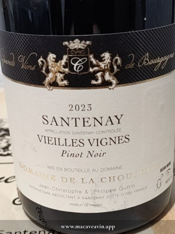 Étiquette de Santenay Vieilles Vignes, Domaine de la Choupette