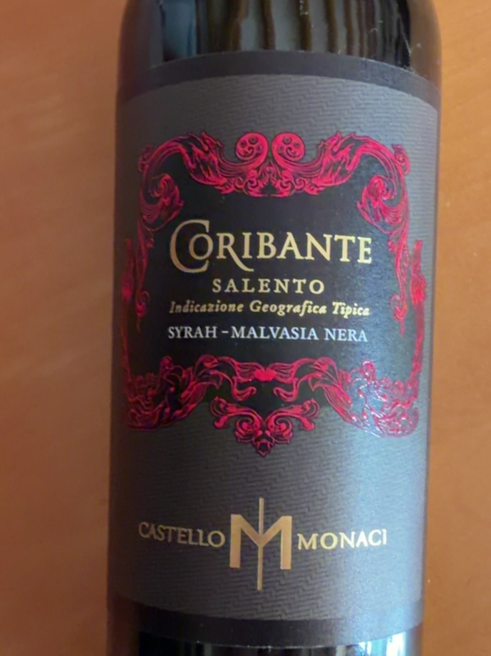 Étiquette de Coribante, Castello Monaci