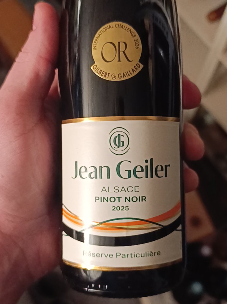 Étiquette de Pinot Noir Réserve Particulière, Cave Jean Geiler