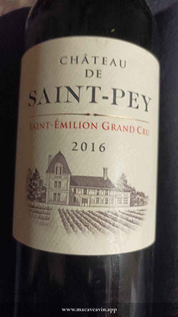 Étiquette de Château de Saint-Pey Saint-Émilion Grand Cru Rouge, Château de Saint-Pey