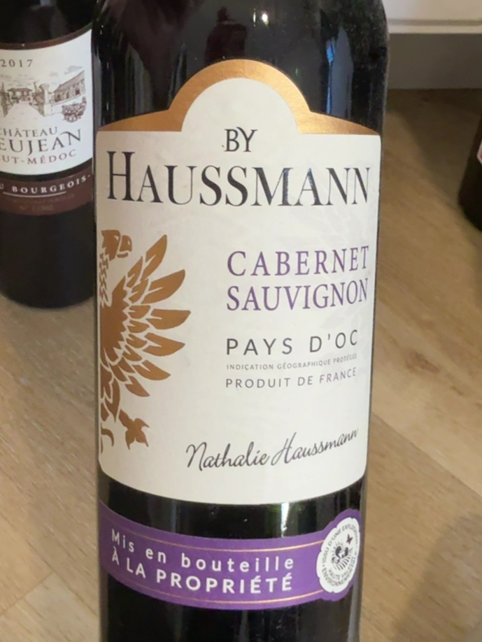 Étiquette de By Haussmann Cabernet Sauvignon, Haussmann