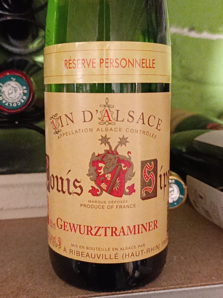 Étiquette de Gewurztraminer Réserve Personnelle, Louis Sipp