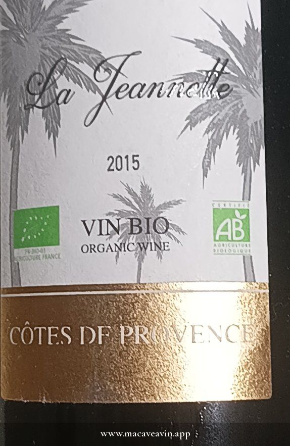 Étiquette de Domaine de Jeanne Côtes de Provence Rouge, Les Celliers de Ramatuelle