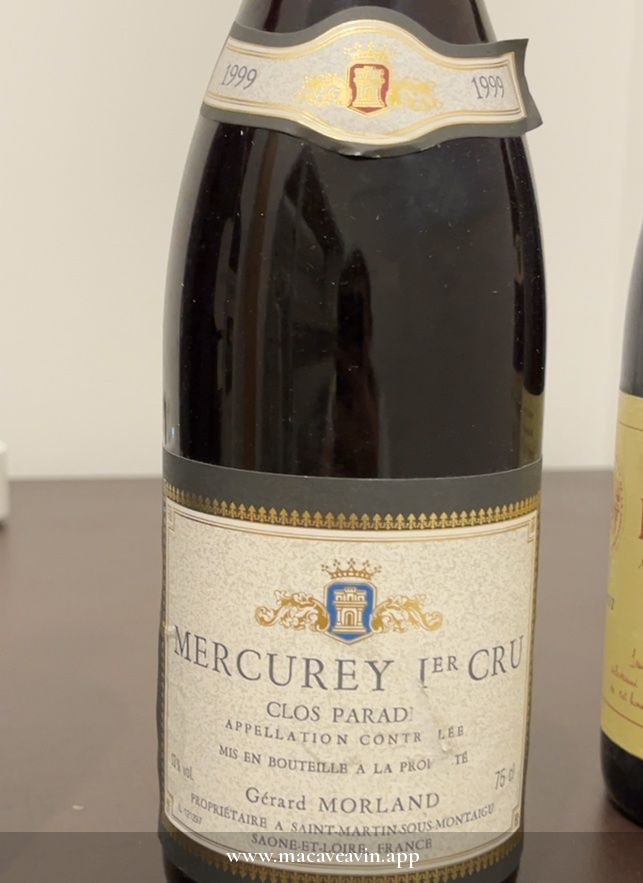 Étiquette de Mercurey 1er Cru Clos Parad, Gérard Morland