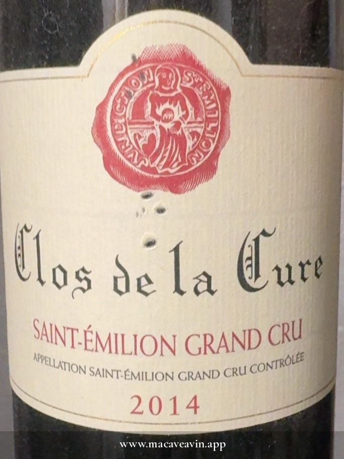 Étiquette de Clos de la Cure, Domaines Bouyer