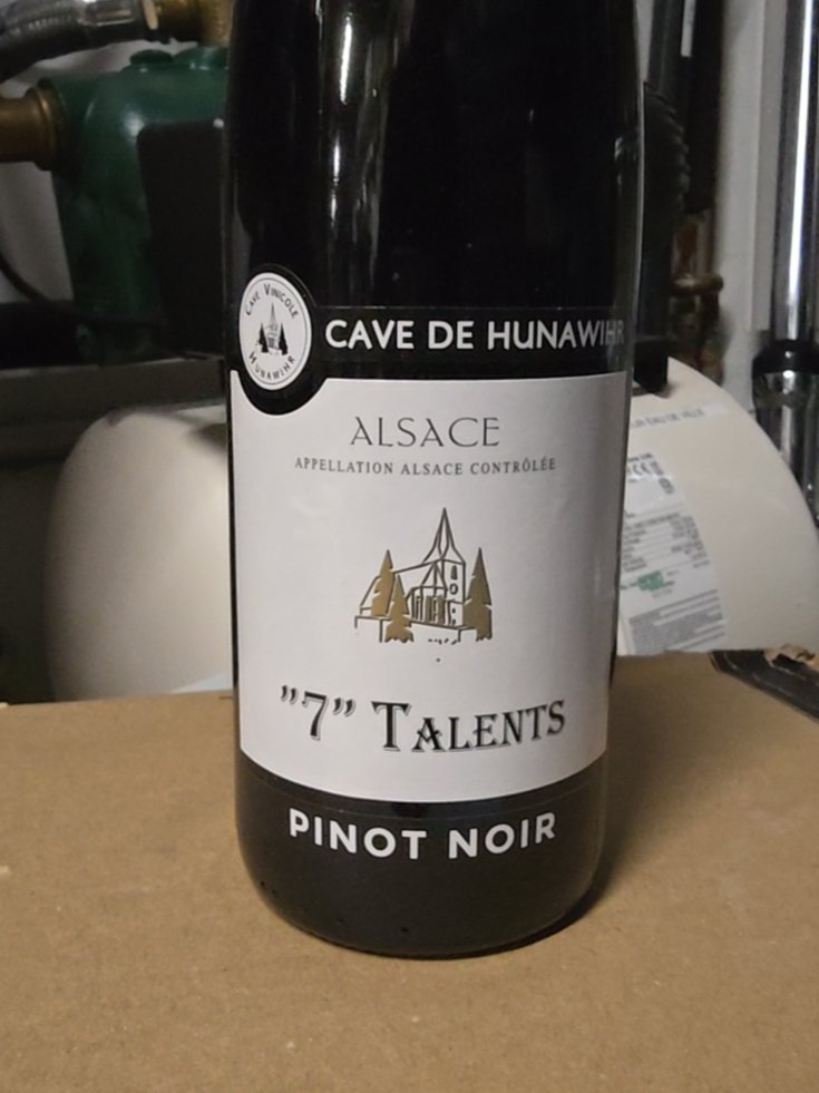 Étiquette de 7 Talents Pinot Noir, Cave Vinicole de Hunawihr