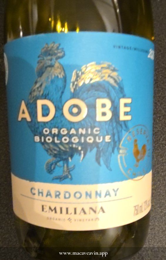 Étiquette de Chardonnay Adobe Emiliana Organic, Emiliana Organic Vineyards