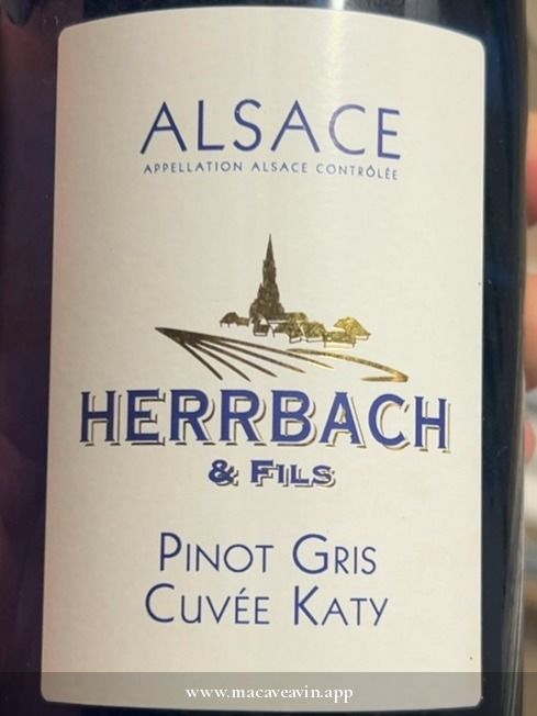 Étiquette de Pinot Gris Cuvée Katy, André Herrbach & Fils
