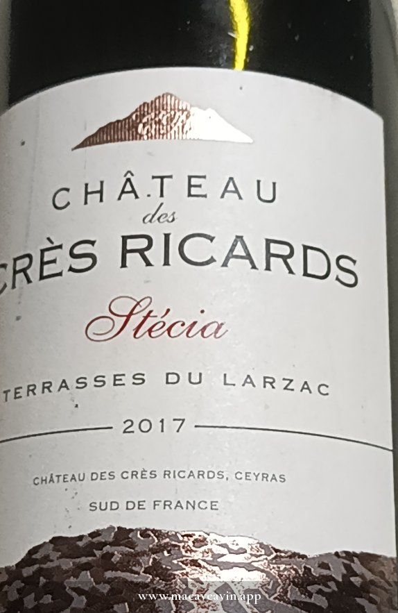 Étiquette de Stécia, Château des Crès Ricards