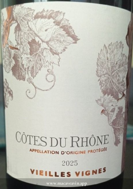 Étiquette de Vieilles Vignes, Cellier de l'Orb