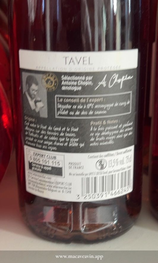 Étiquette de Tavel, Expert Club
