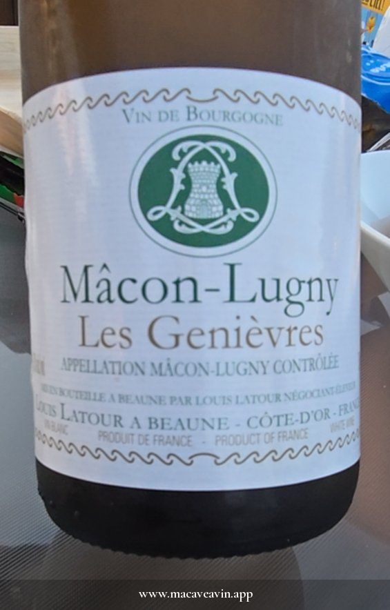 Étiquette de Mâcon-Lugny Les Genièvres, Maison Louis Latour