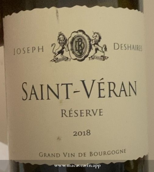 Étiquette de Saint-Véran Réserve, Joseph Deshaires