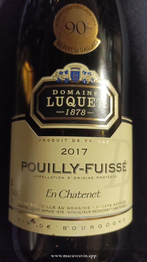 Étiquette de Pouilly-Fuissé En Chartenet, Domaine Luquet