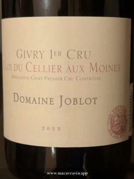 Étiquette de Clos du Cellier aux Moines, Domaine Joblot
