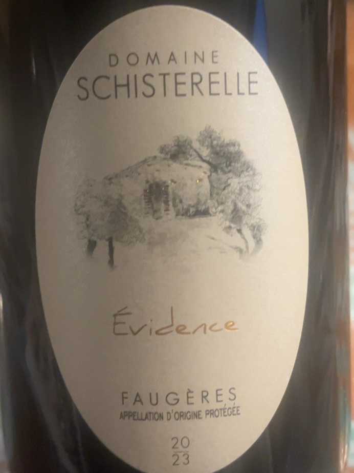 Étiquette de Évidence, Domaine Schisterelle