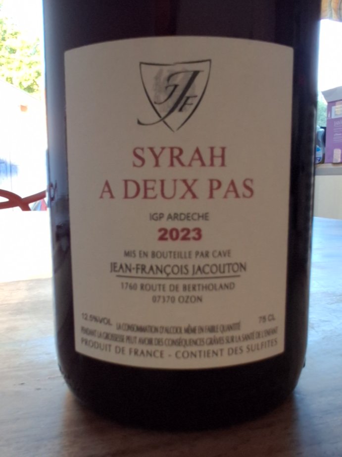 Étiquette de À Deux Pas, Domaine Jacouton