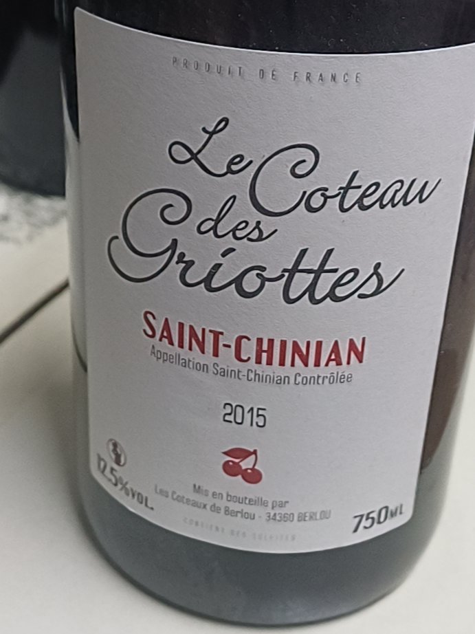 Étiquette de Le Coteau des Griottes, Les Coteaux de Berlou