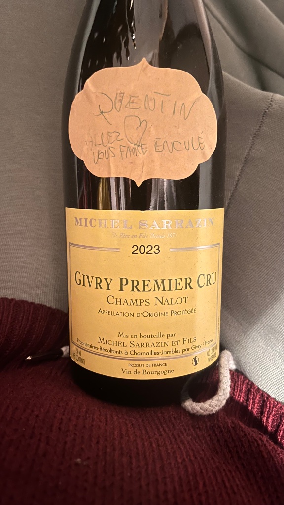 Étiquette de Givry Premier Cru Champs Lalot, Michel Sarrazin et Fils