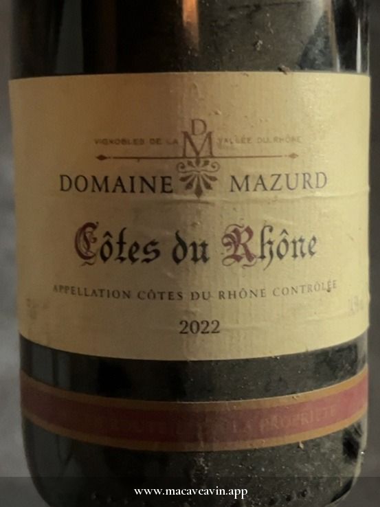 Étiquette de Cuvée Mazurka, Domaine Mazurd