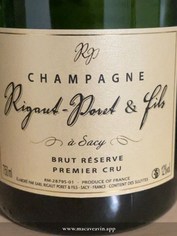 Étiquette de Réserve Brut, Rigaut Poret et Fils