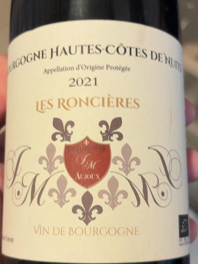 Étiquette de Les Roncières, Maison Aujoux