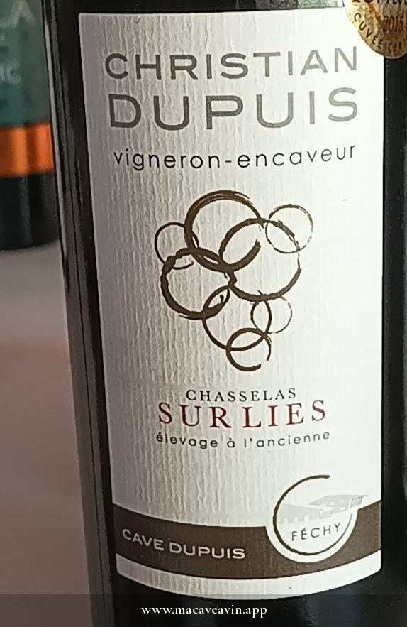 Étiquette de Chasselas sur lies, Cave Dupuis