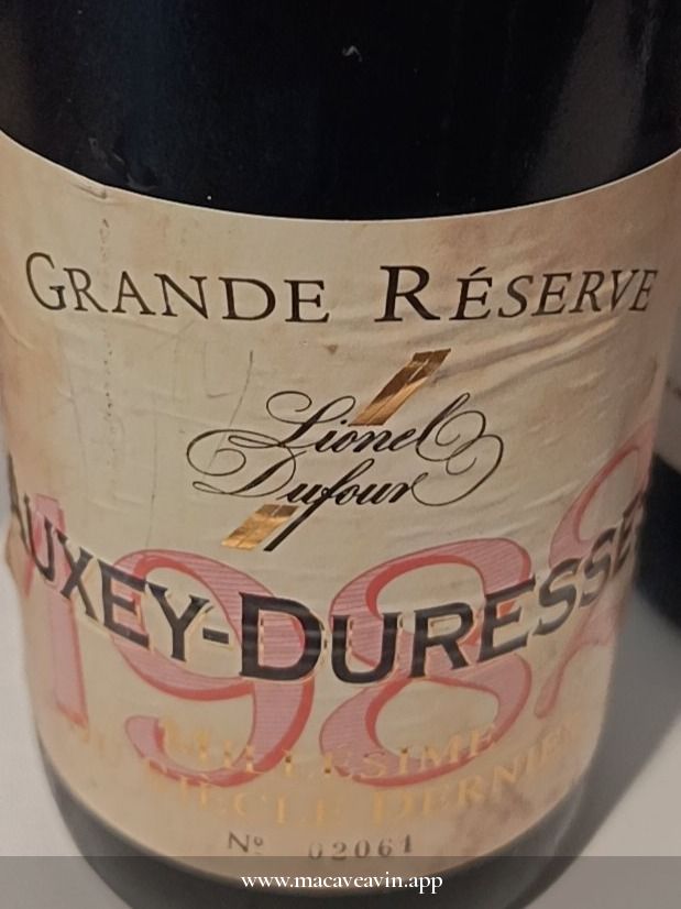 Étiquette de Grande Réserve, Lionel Dufour