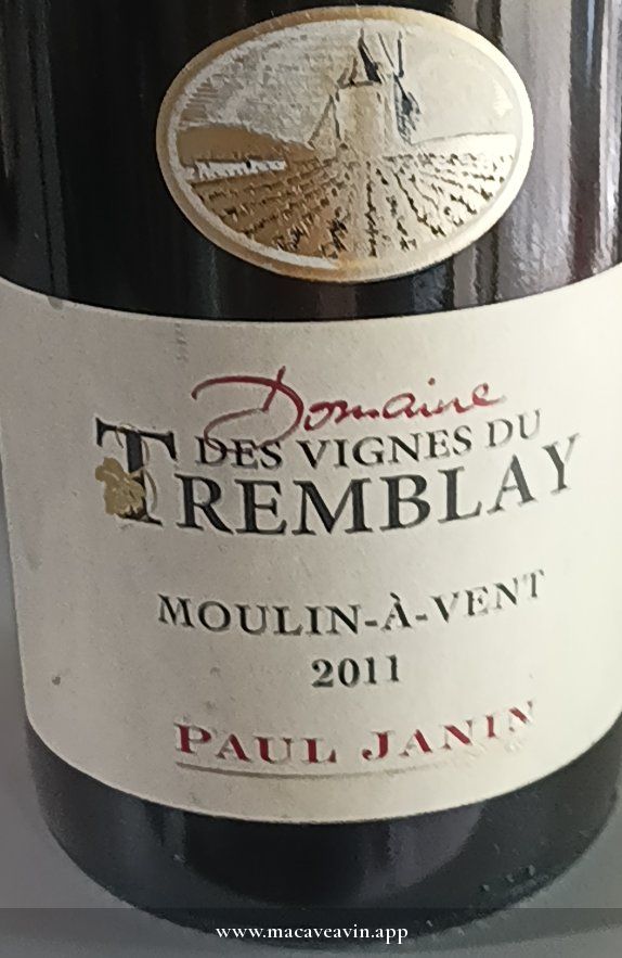 Étiquette de Vignes du Tremblay, Domaine Paul Janin & Fils