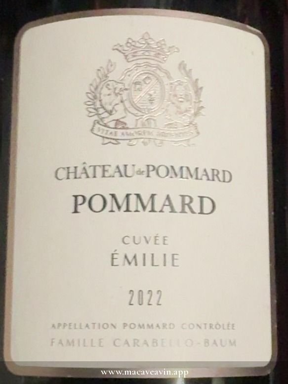 Étiquette de Clos Marey-Monge Emilie, Château de Pommard