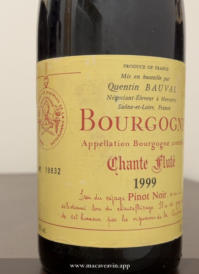 Étiquette de Bourgogne Chante Flûte, Quentin Bauval